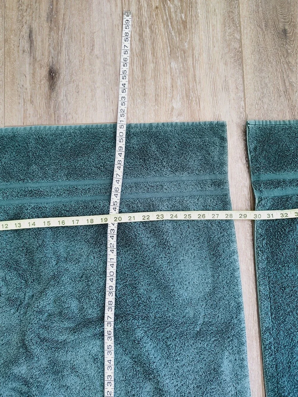 Ralph Lauren Cotton Vintage Large Bath Towels Set Of Two Green USA